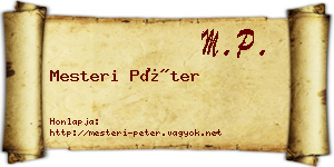 Mesteri Péter névjegykártya